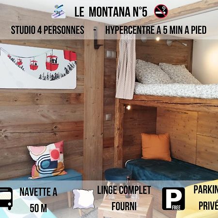 Le Montana - Studio Rue Du Centre - Cosy Et Montagnard - Navette Ле-Гет Екстериор снимка