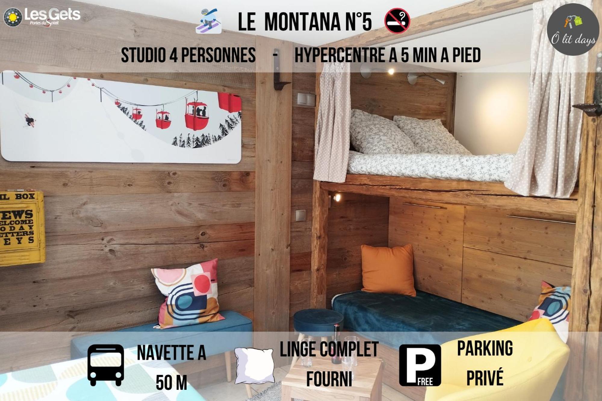 Le Montana - Studio Rue Du Centre - Cosy Et Montagnard - Navette Ле-Гет Екстериор снимка